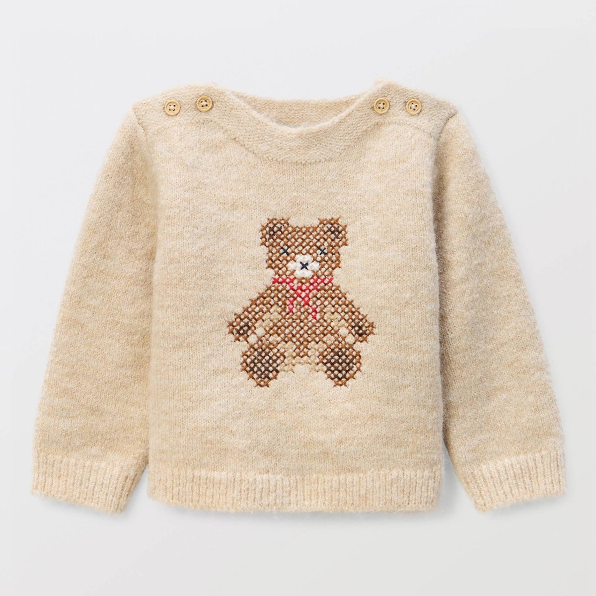 Pull col bateau beige melange, BOUT'CHOU