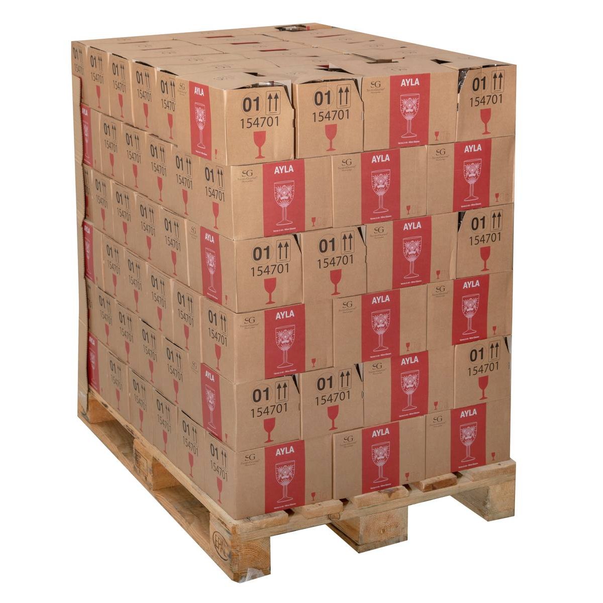 Lot de 6 verres à vin en verre 29 cl AYLA transparent, SECRET DE GOURMET