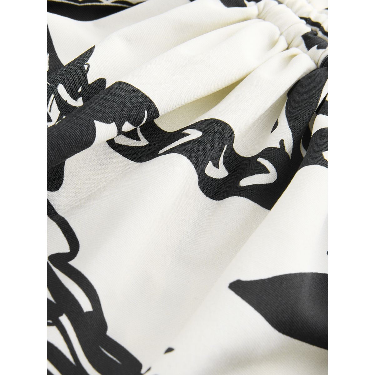 Maillot de bain gainant ruché sur le côté palmier noir/crème, NEXT