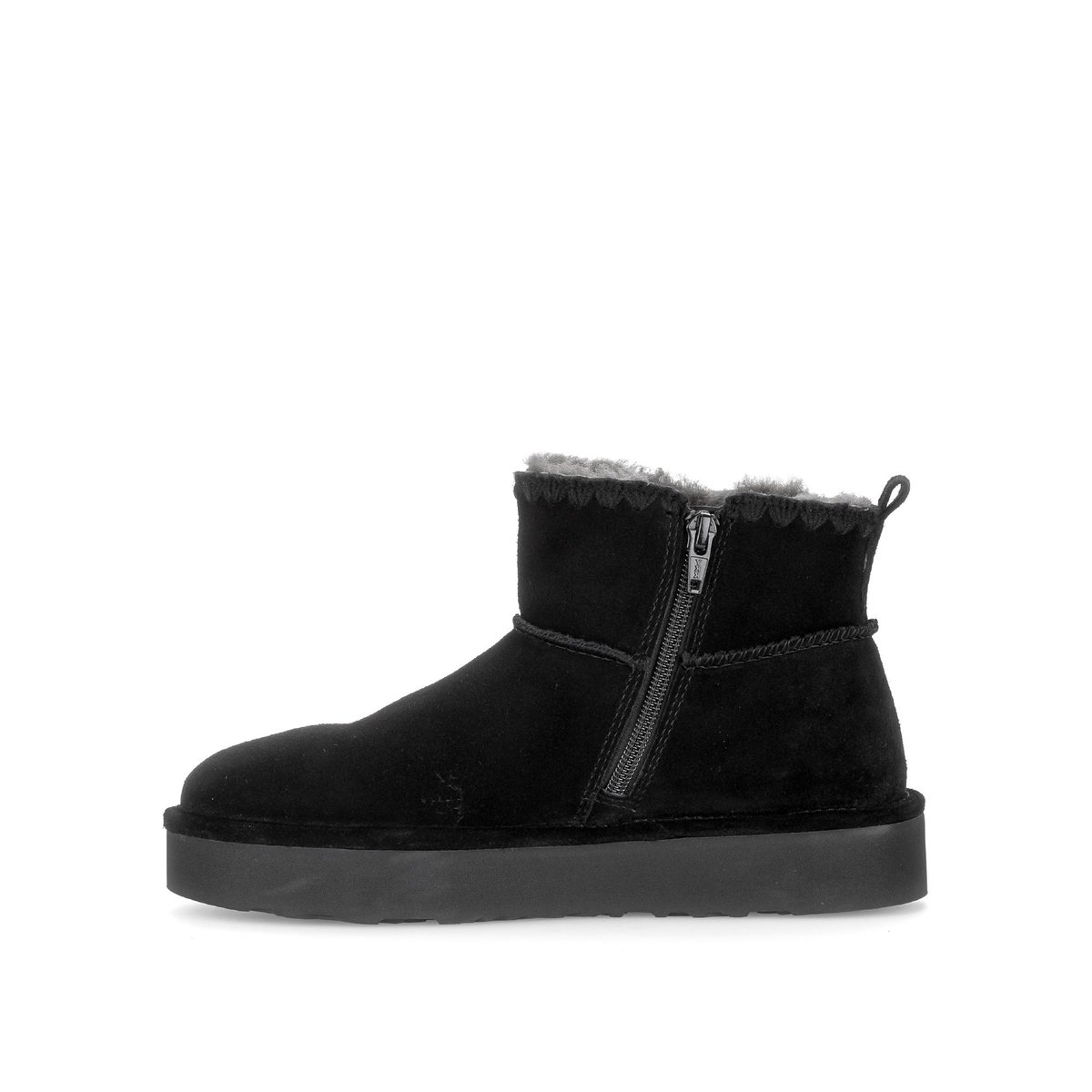 Bottines en cuir à talon compensé noir velours, GABOR