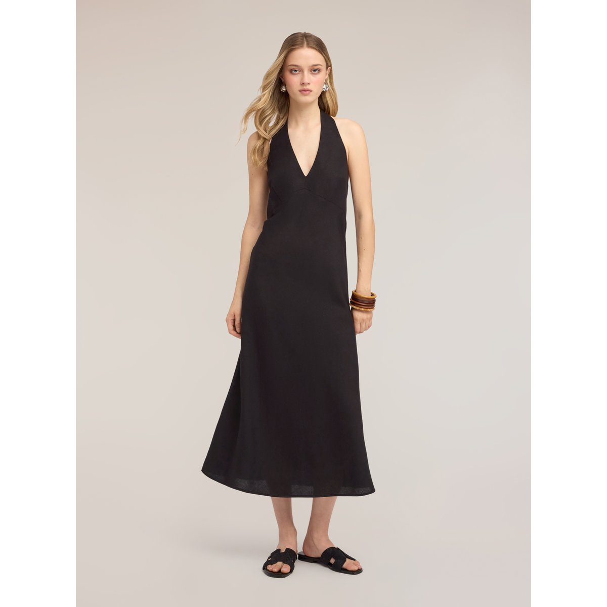 Robe longue trapèze noir, MOTIVI