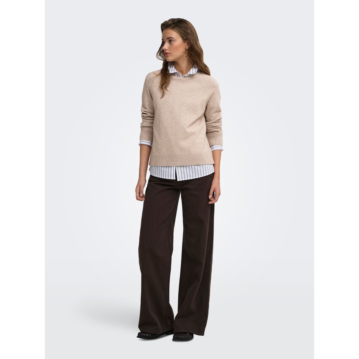 Pull En Maille marron - mocha meringue 1, ONLY