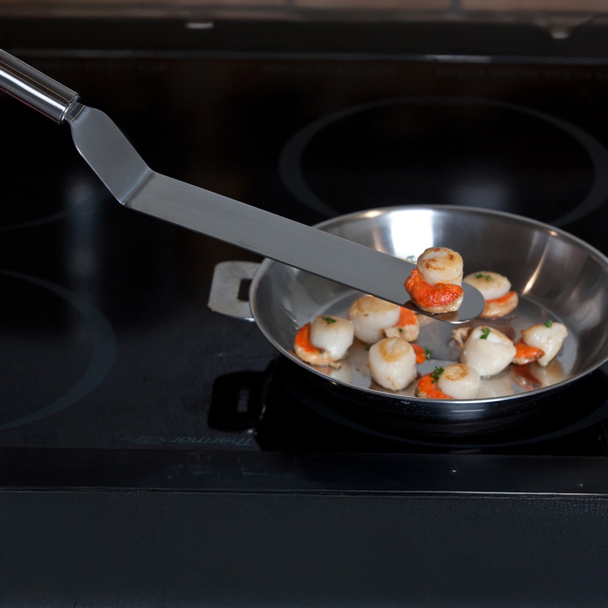 Spatule coudée en inox 37cm POC inox, CRISTEL
