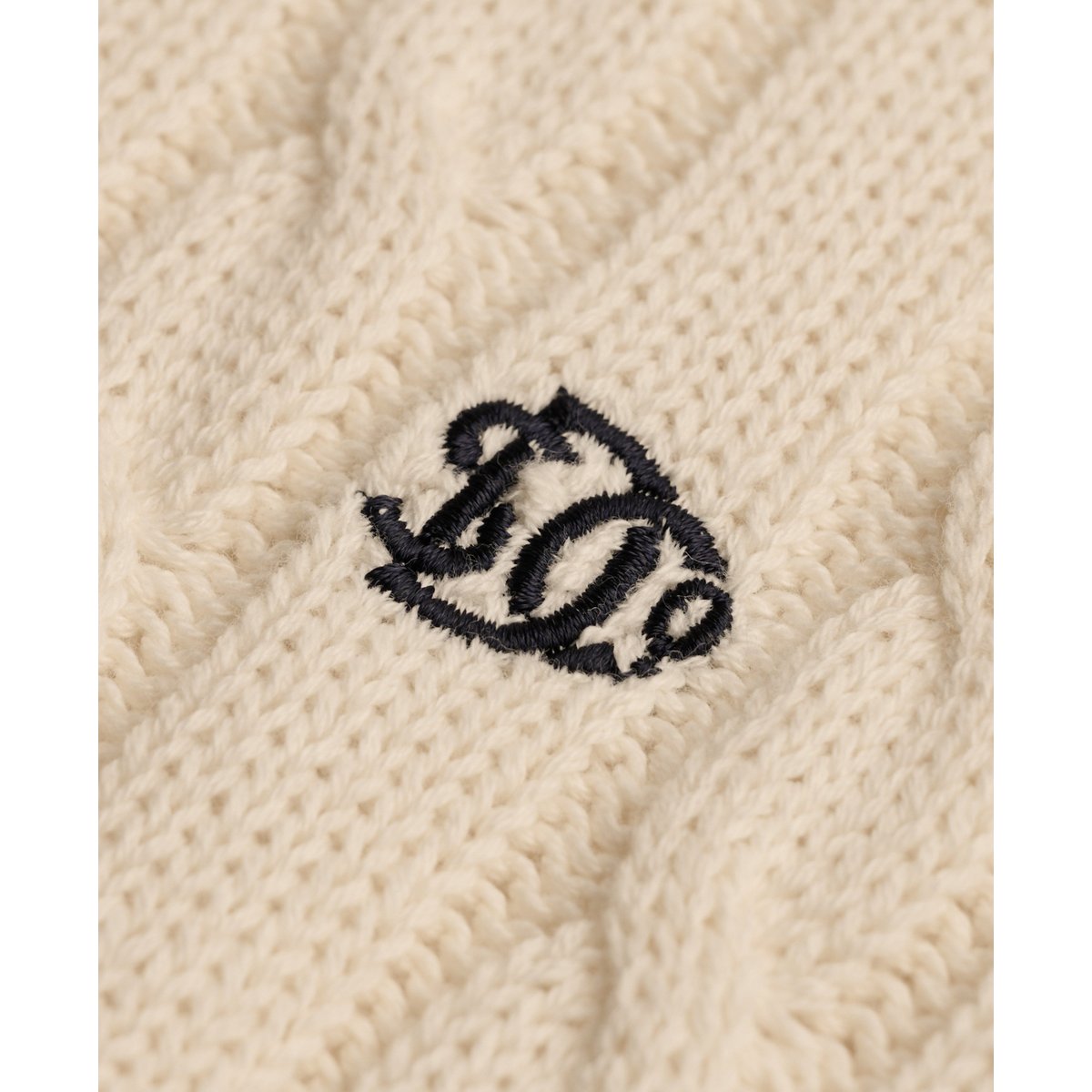 Pull Cable Knit Col Rond Coupe Décontractée écru, SUPERDRY