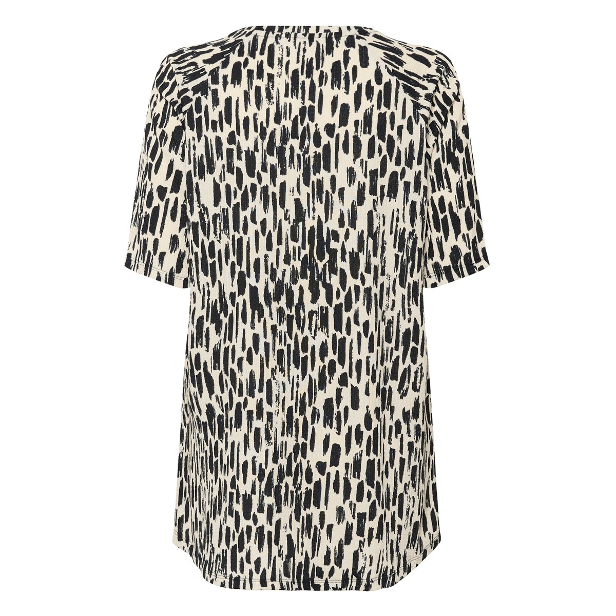 Knitted tunic blanc turtledove/noir paint print, KAFFE