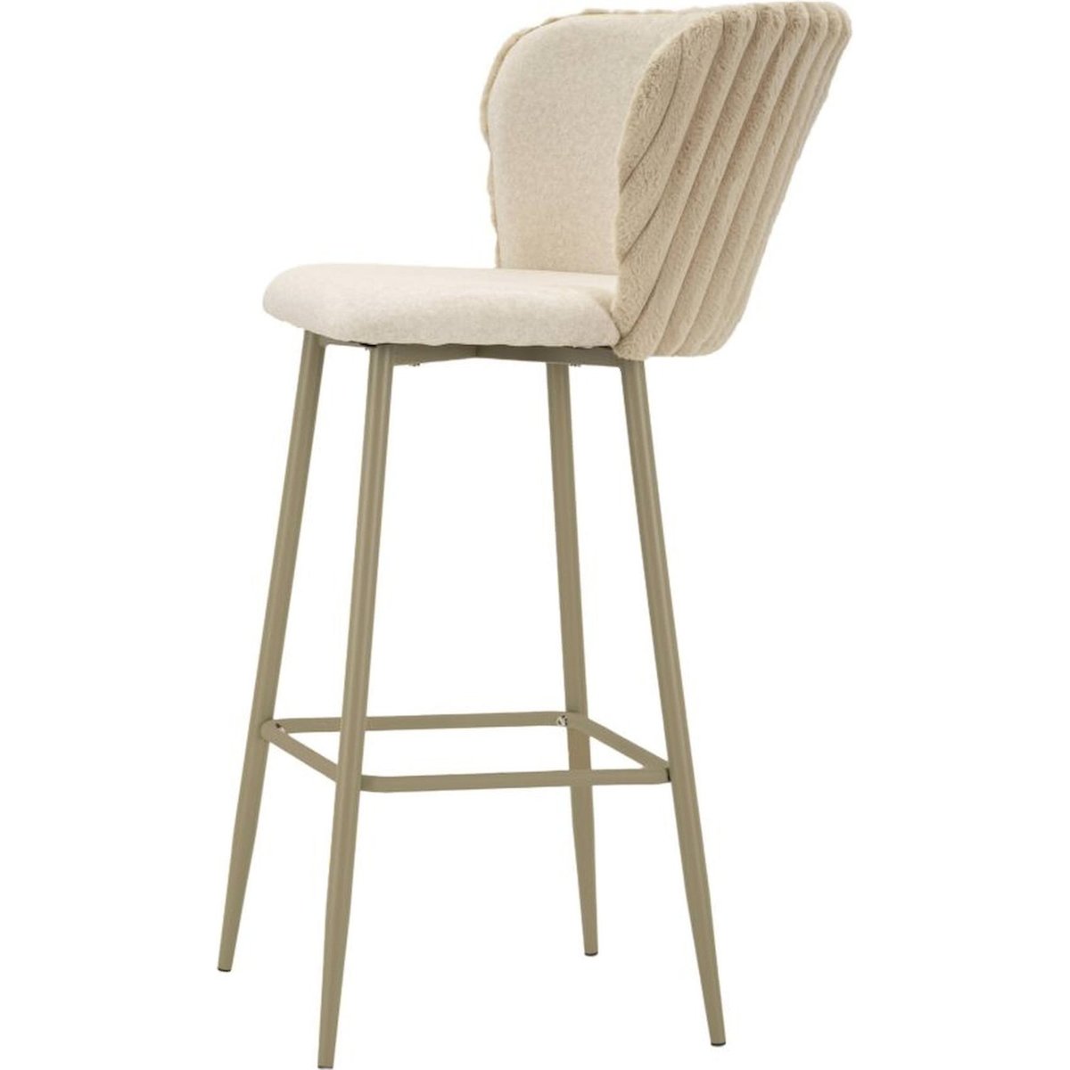 Lot de 2 tabourets de bar dossier enveloppant crème, RECOLLECTION