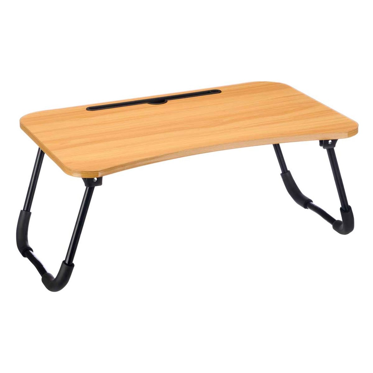 Plateau de lit en bois et métal noir pour ordinateur portable 60x40x26cm bois, WADIGA