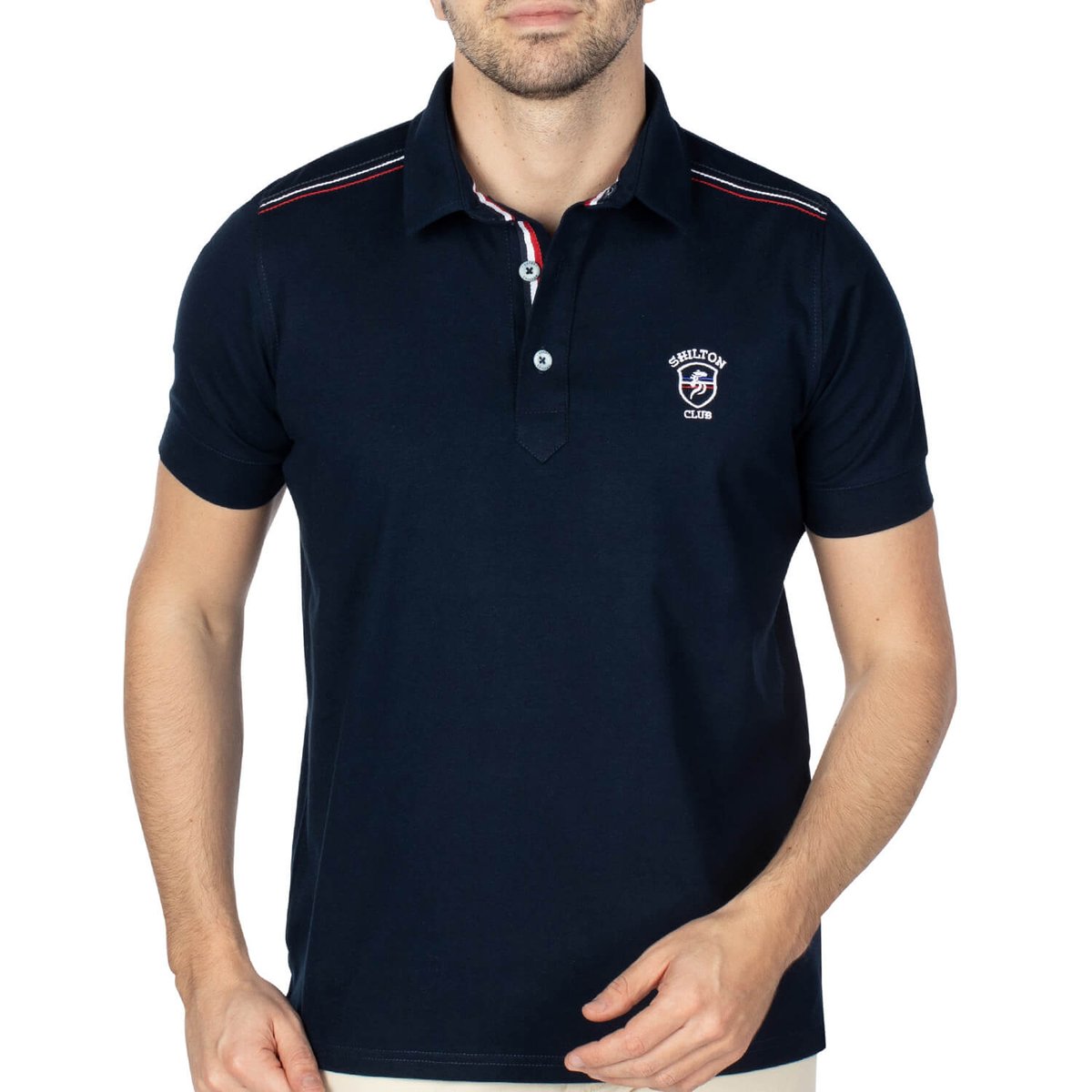 Polo basic ecusson RUGBY navy, SHILTON