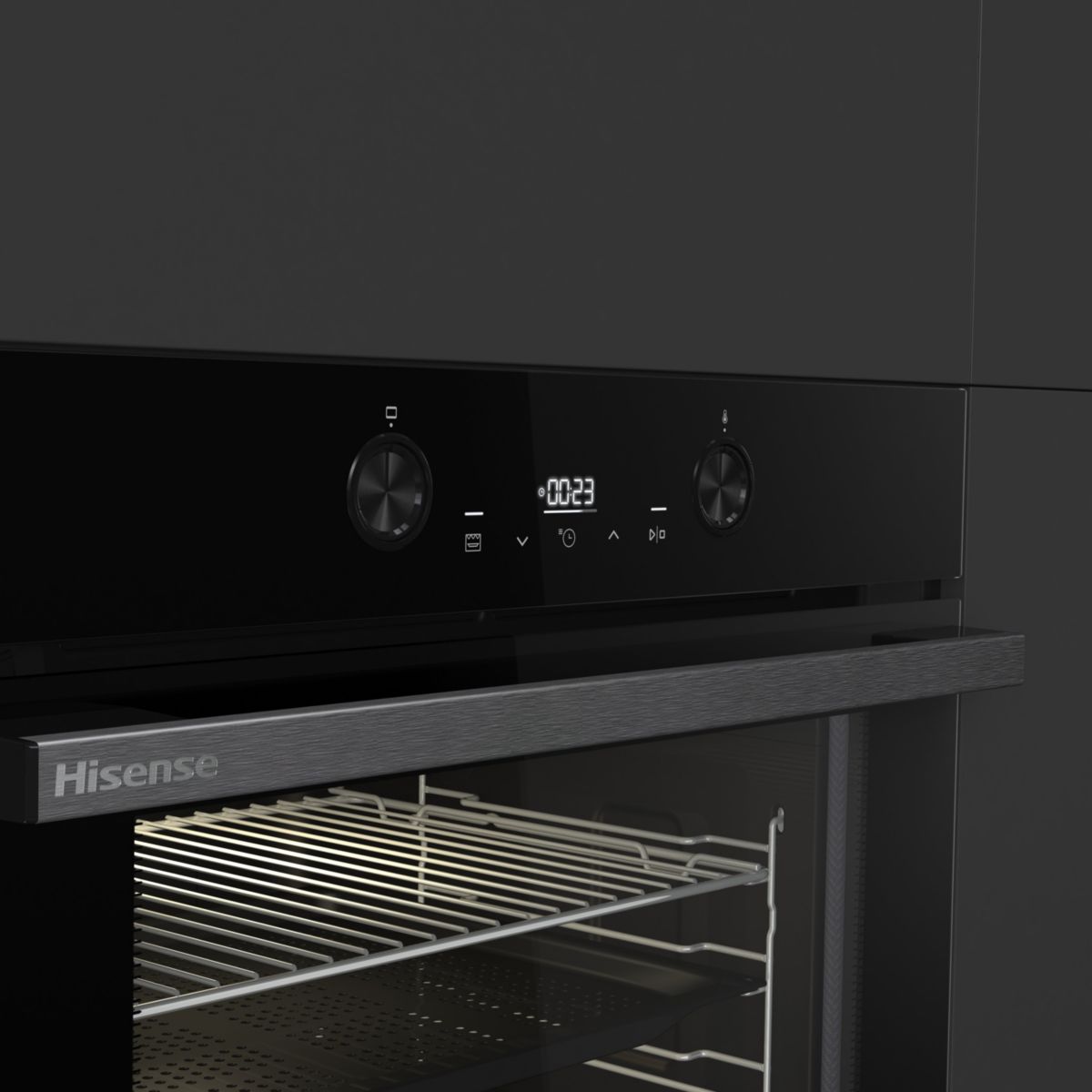 Four encastrable BI64223EPBG - Pyrolyse, Mode Pizza 300 C, Air Fry, Cavité EvenBake, 77L couleur unique, HISENSE