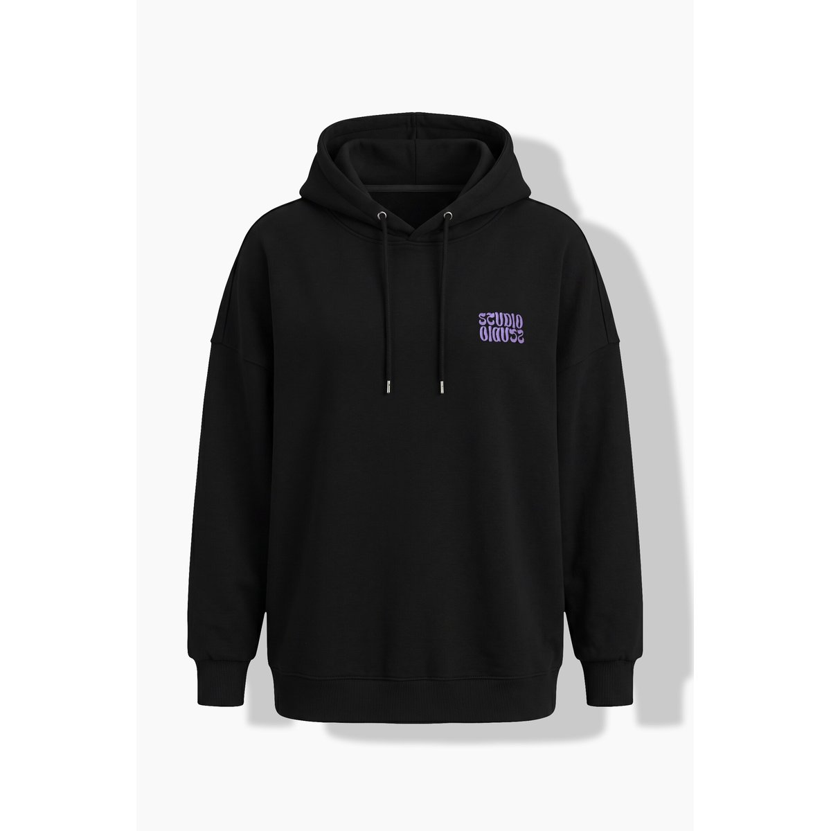 Sweat-shirt oversize, broderie et capuche noir, STUDIO UNTOLD