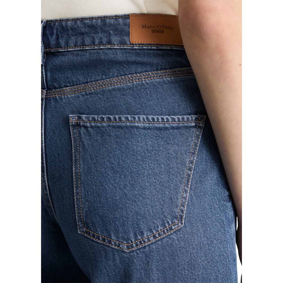 Jeans modèle Tomma wide cropped en mélange de lyocell sans stretch bleu moyen, MARC O’POLO DENIM