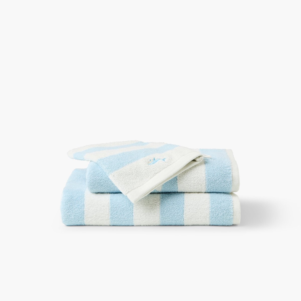 Cape de bain coton bio TYBALT ciel, CARRE BLANC