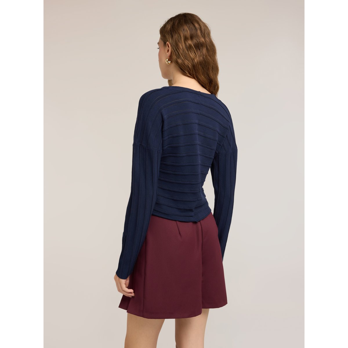 Cardigan court à boutons bleu, MOTIVI
