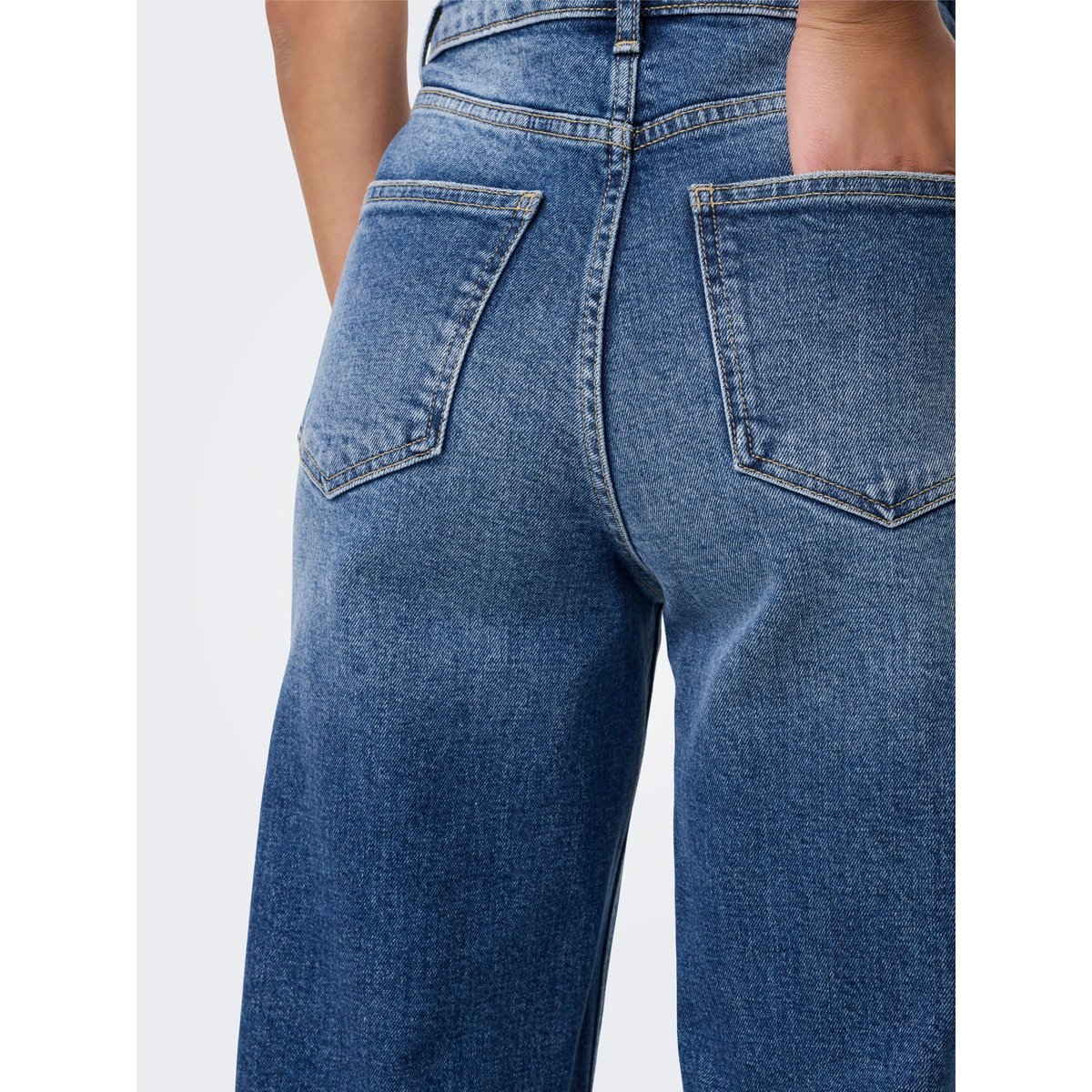 Jean À Jambe Large dark blue denim, ONLY