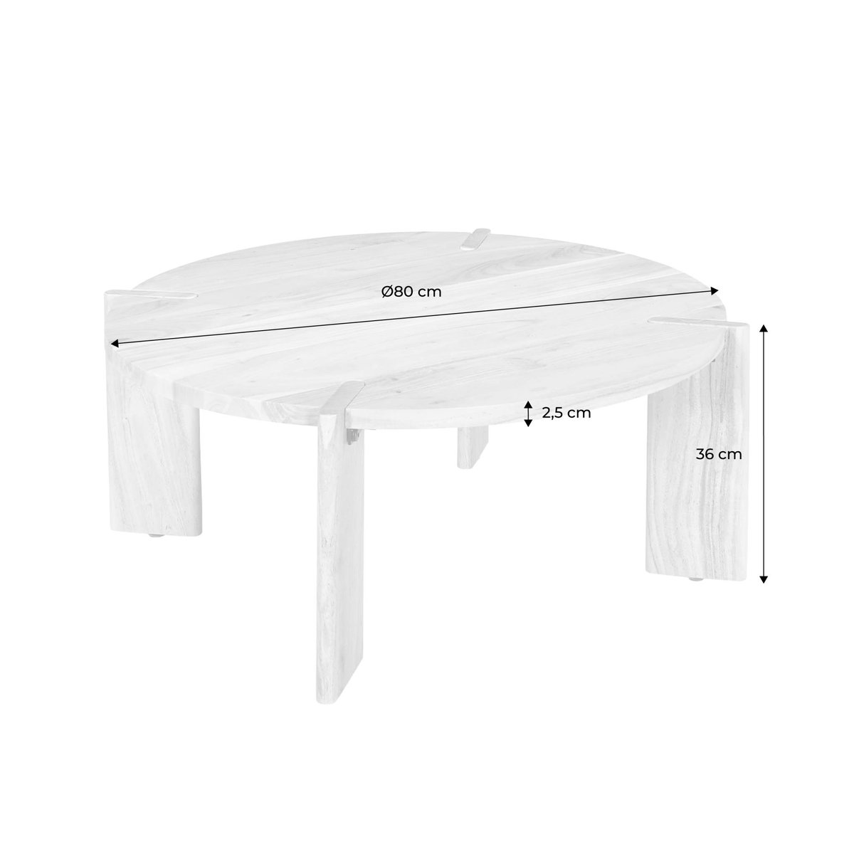 Table basse exotique ronde bois massif REVA noir, SWEEEK