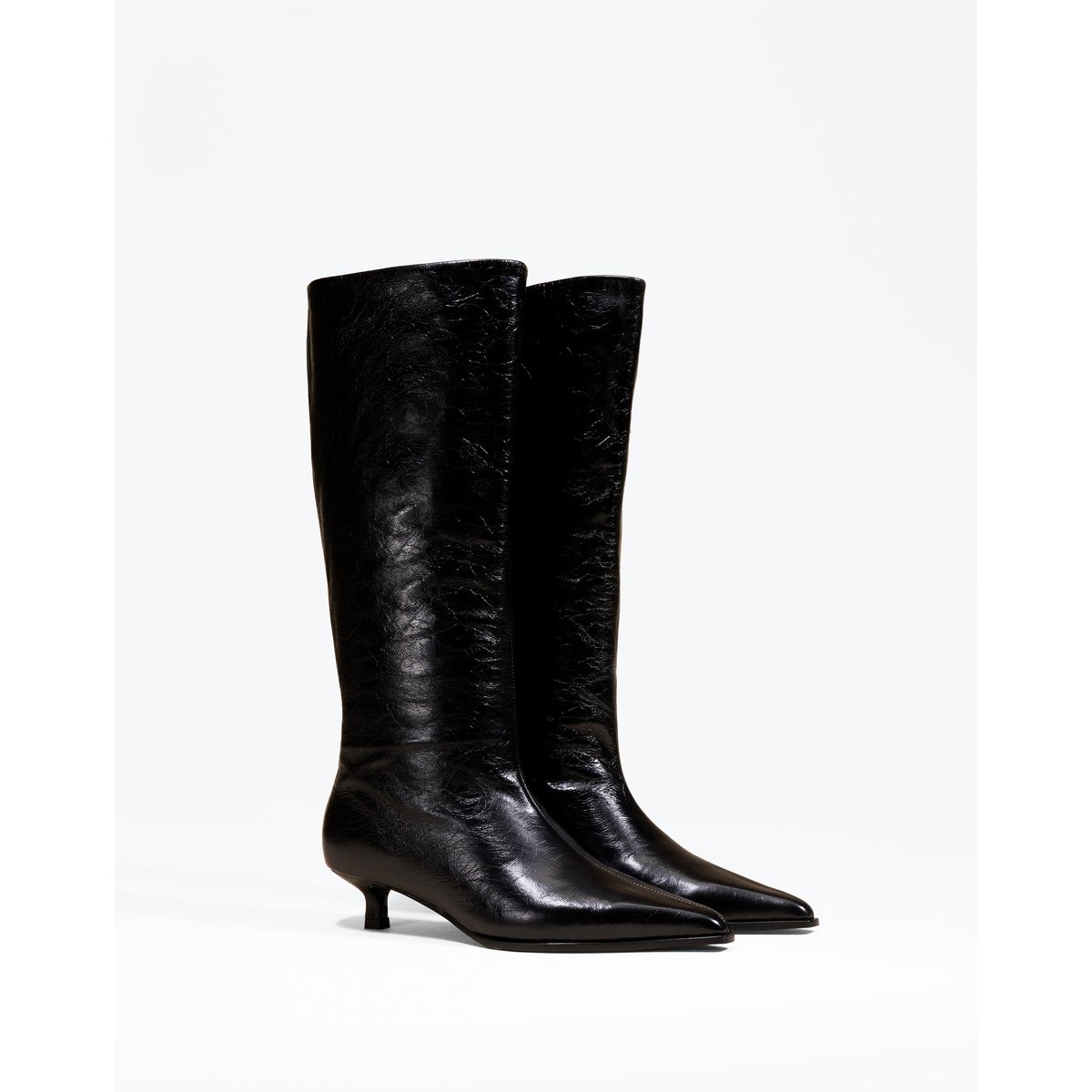 Bottes à petit talon et bout pointu VIVIENNE noir, MI MAI