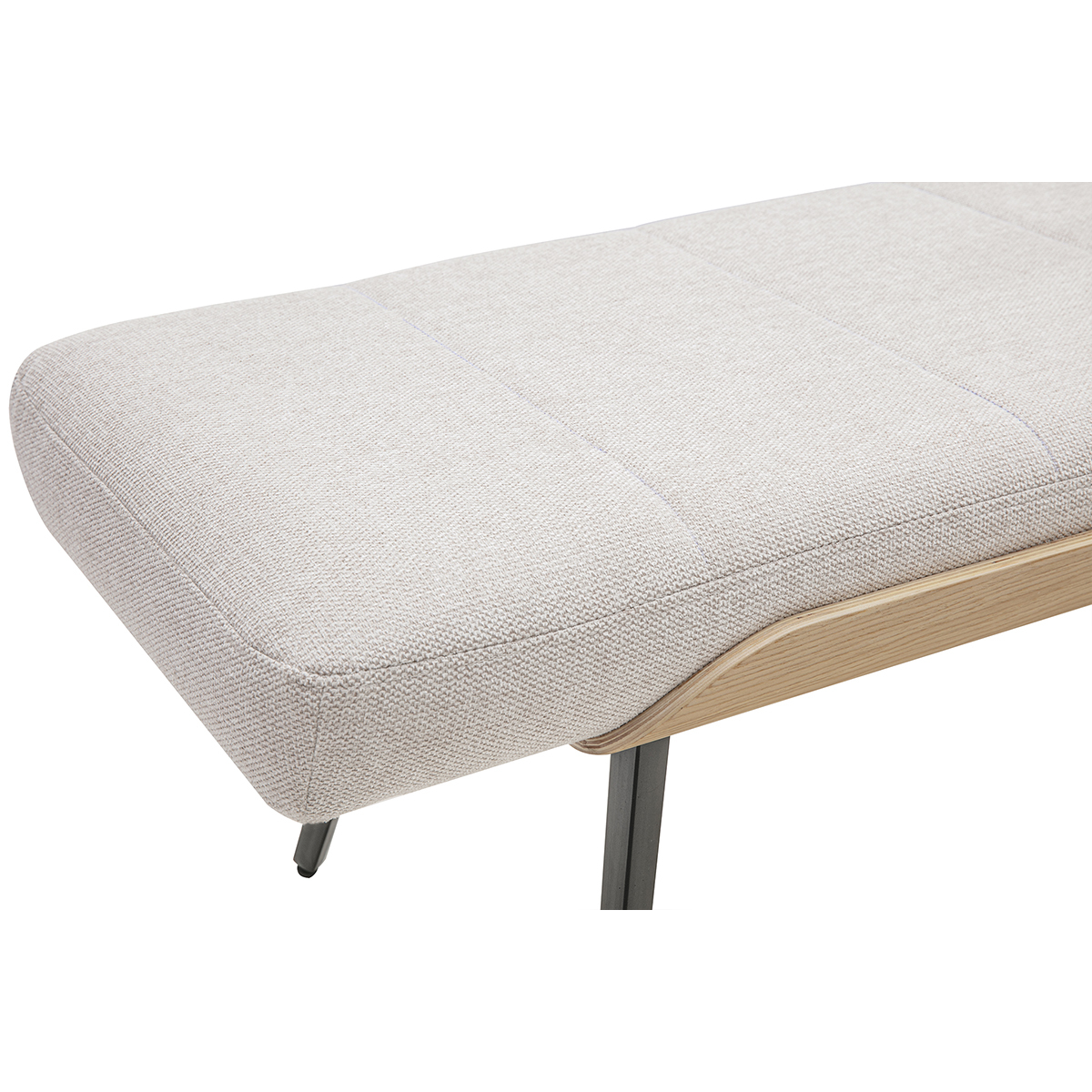 Banc noir, bois foncé et métal noir L123 cm ELIOR beige, MILIBOO