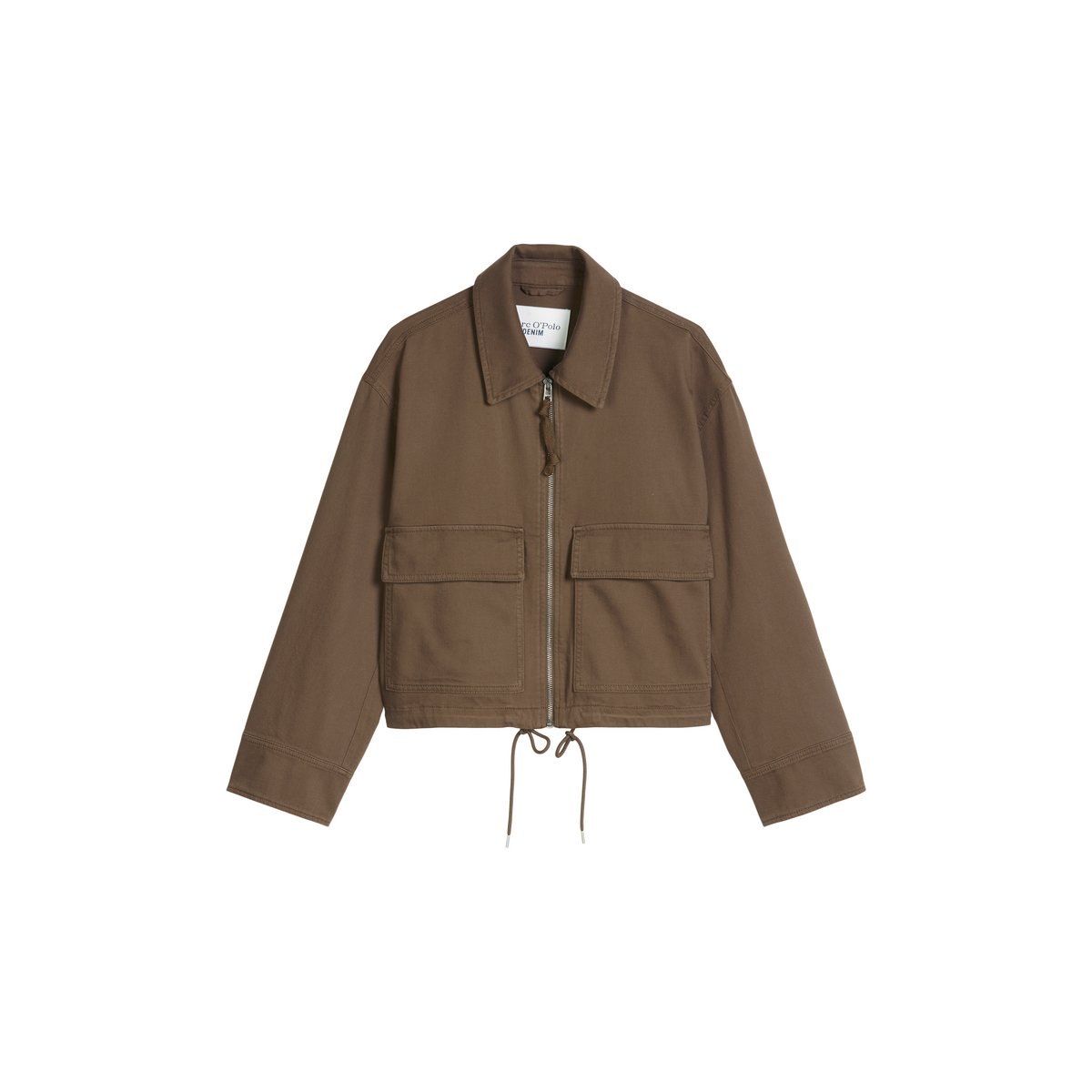 Veste en sergé regular en coton organique-lyocell stretch marron foncé, MARC O’POLO DENIM