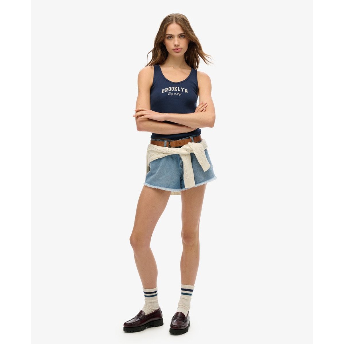 Débardeur à motif Athletic Essentials bleu marine nautique, SUPERDRY
