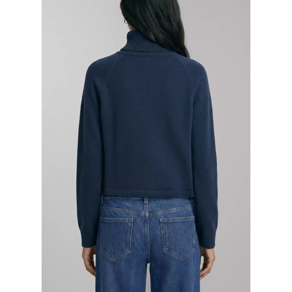 Pull-over à col roulé bleu marine, MANGO TEEN