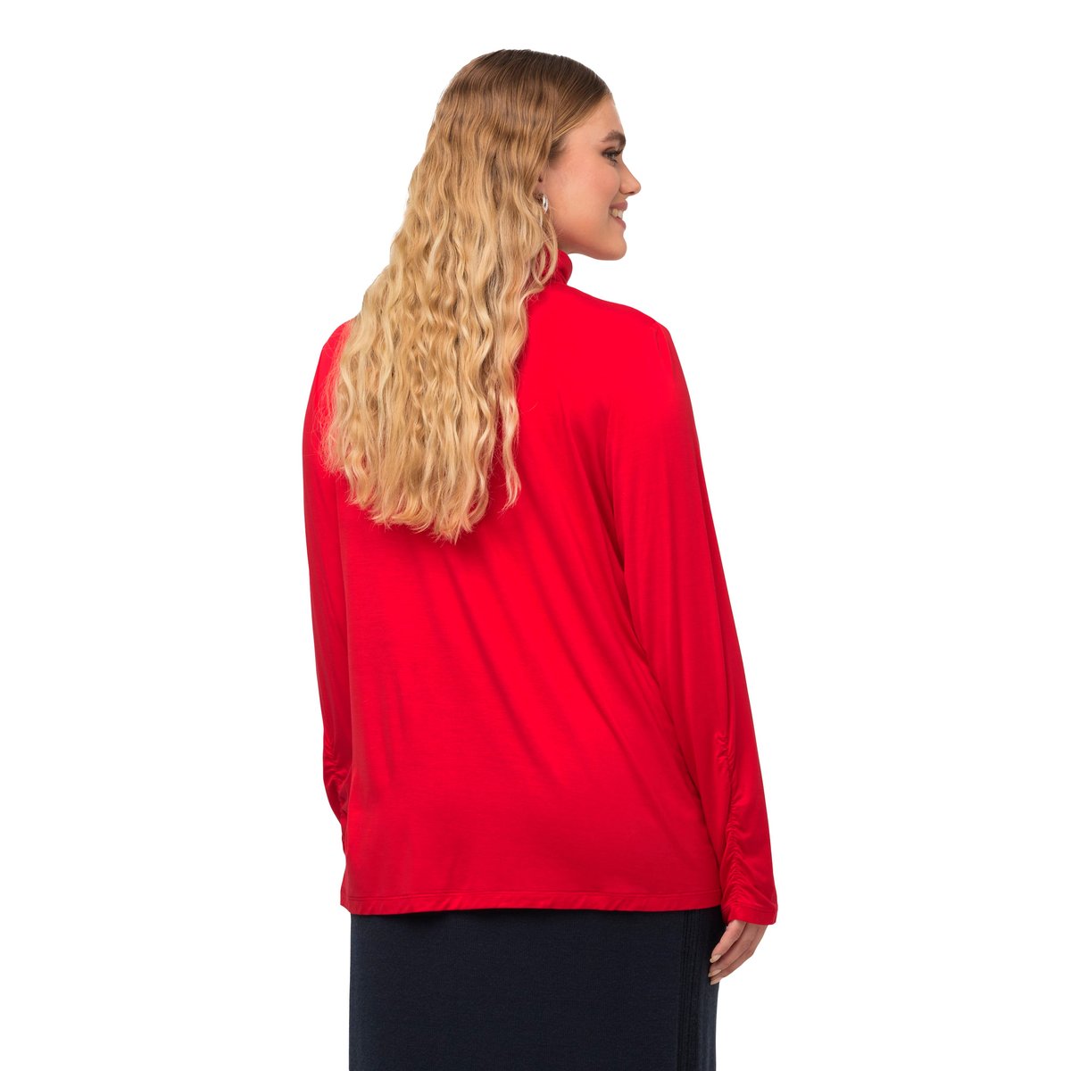 T-shirt à col roulé et manches longues rouge, ULLA POPKEN