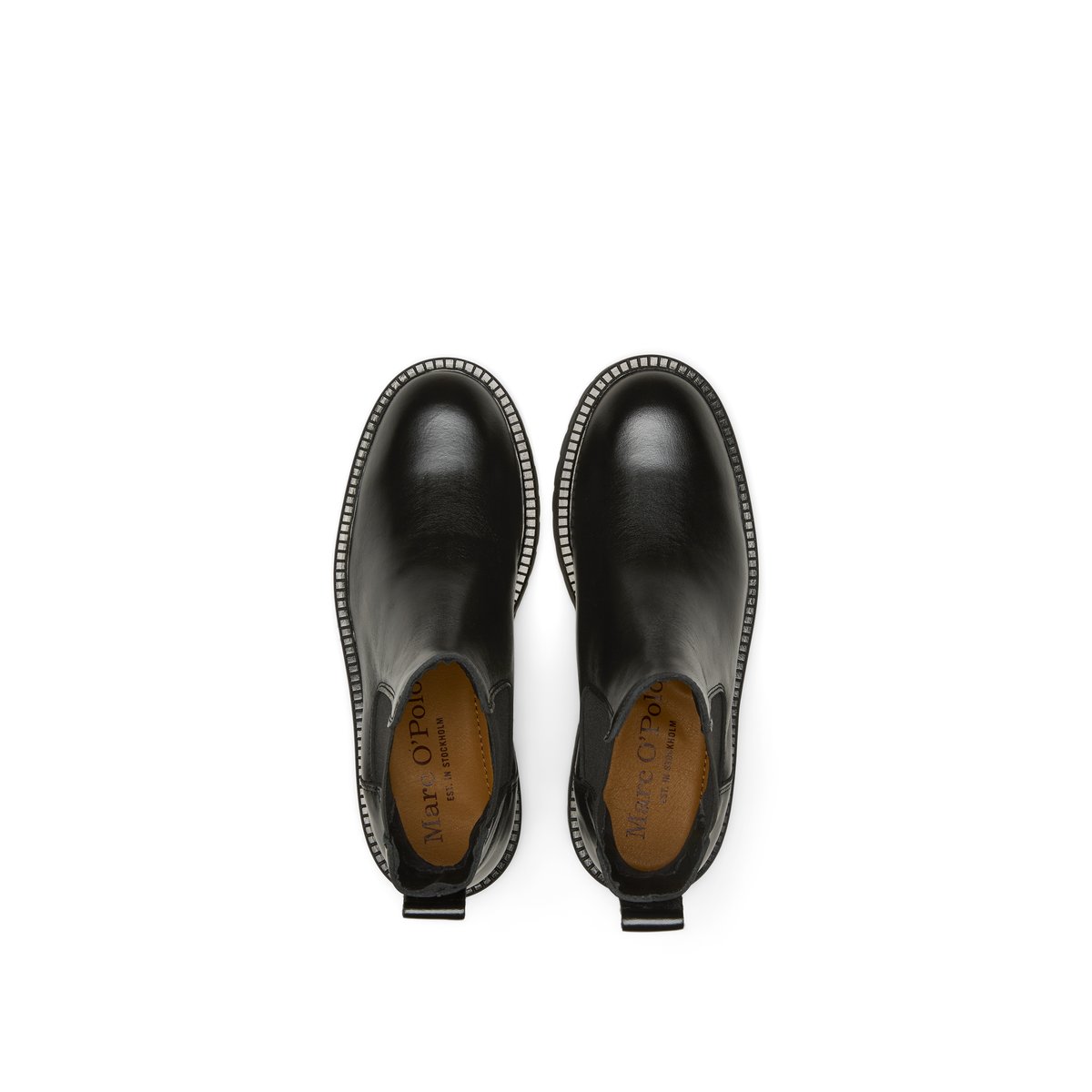 Ballerines Chelsea modèle Phia en cuir de vachette de qualité supérieure noir, MARC O'POLO