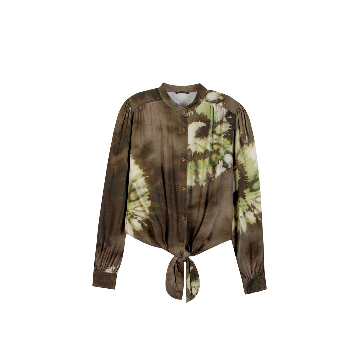 Chemise imprimée à nouer vert foncé, IKKS