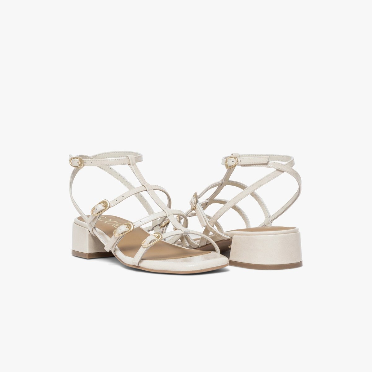 Sandale Plate en cuir NOEMIE blanc off white, BOCAGE