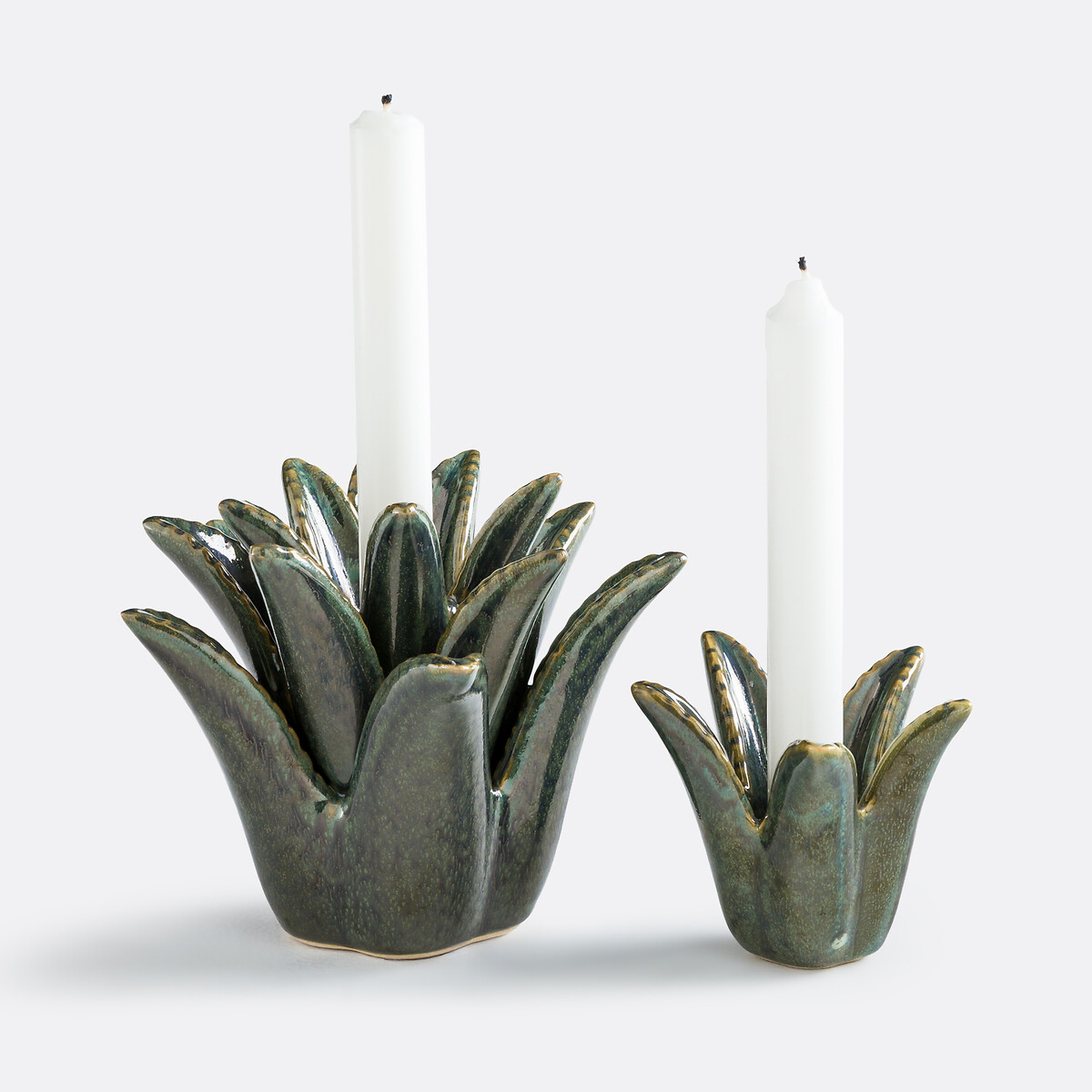 Portavelas de cerámica, altura 8,5 cm, TROPIA verde, LA REDOUTE INTERIEURS