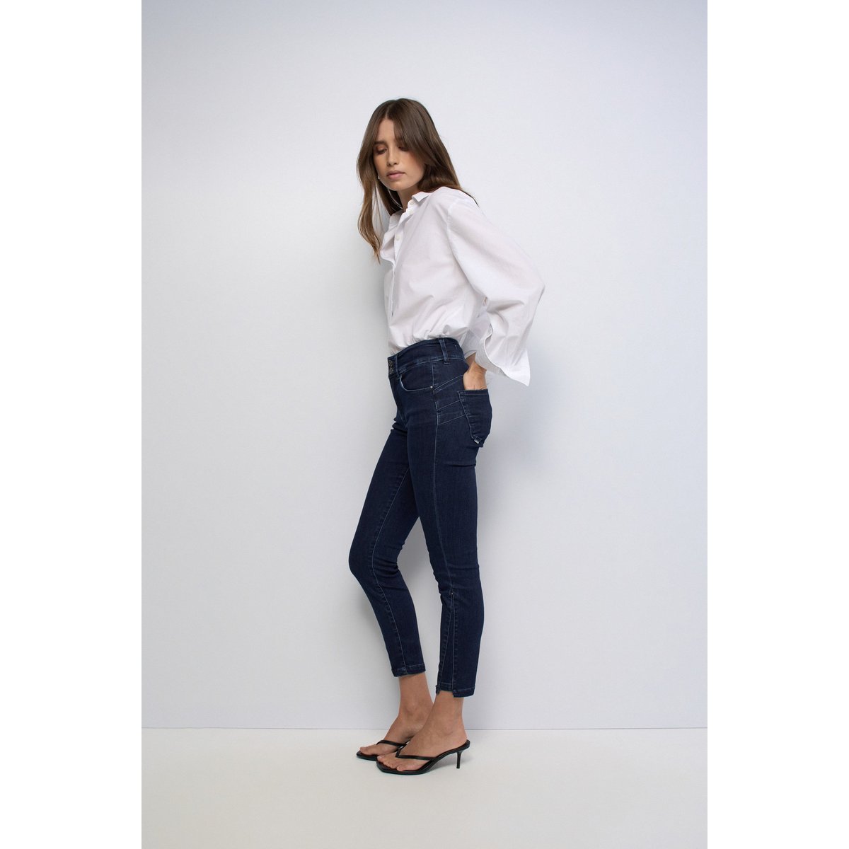 JEAN SECRET PUSH IN CROPPED SKINNY bleu turquoise, SALSA JEANS