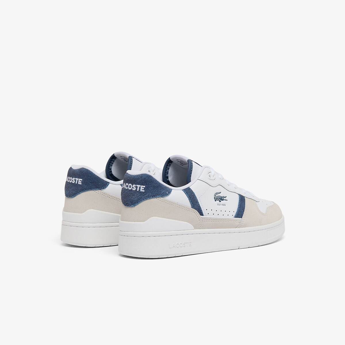 Baskets basses T Clip Set blanc/bleu, LACOSTE