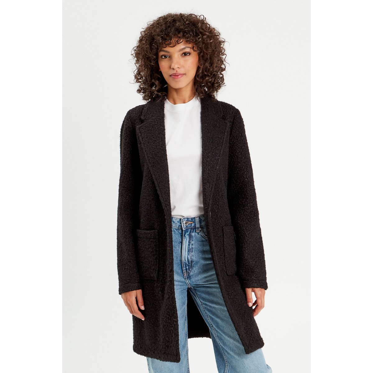 Manteau ample bouclette noir, CACHE CACHE