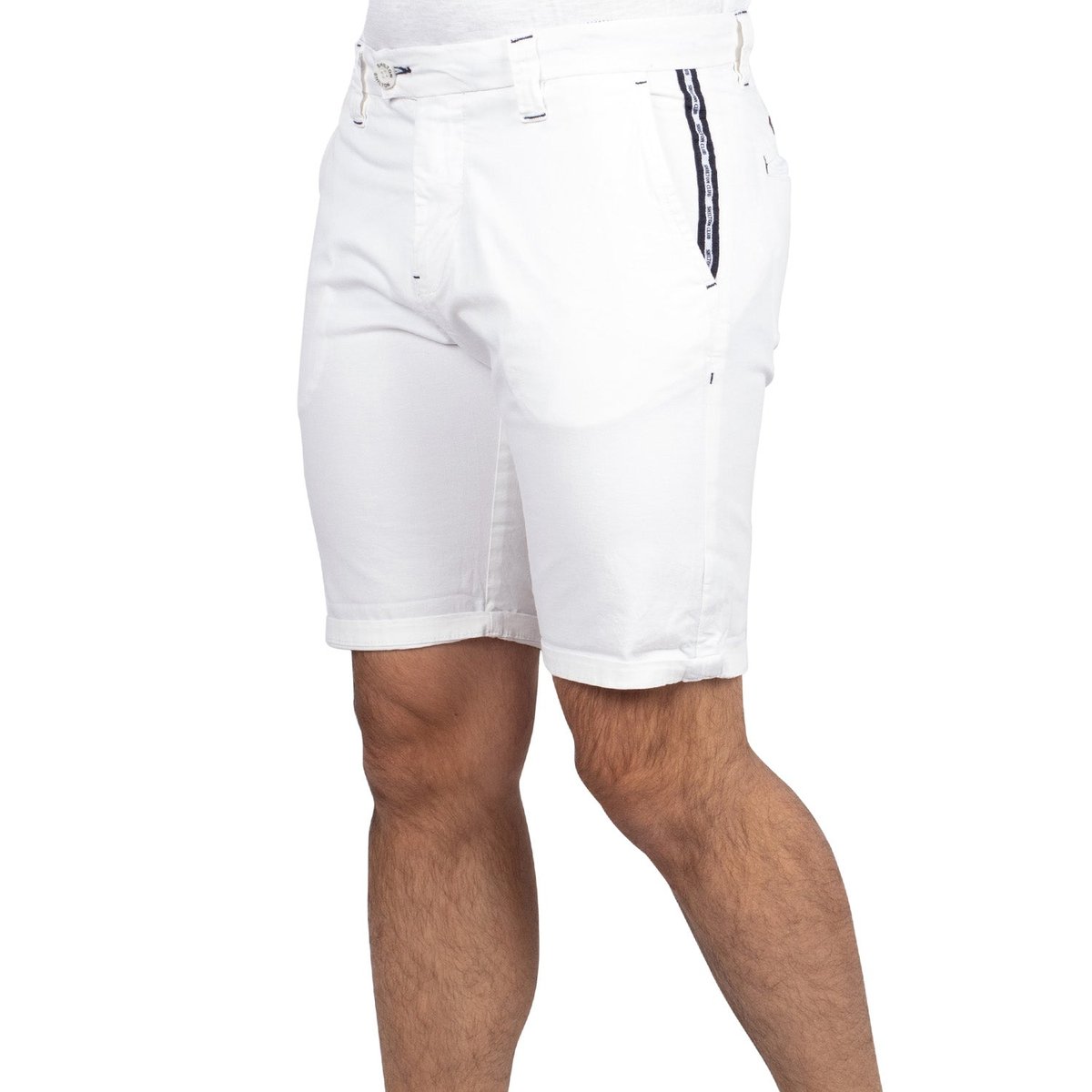 Bermuda chino uni blanc, SHILTON