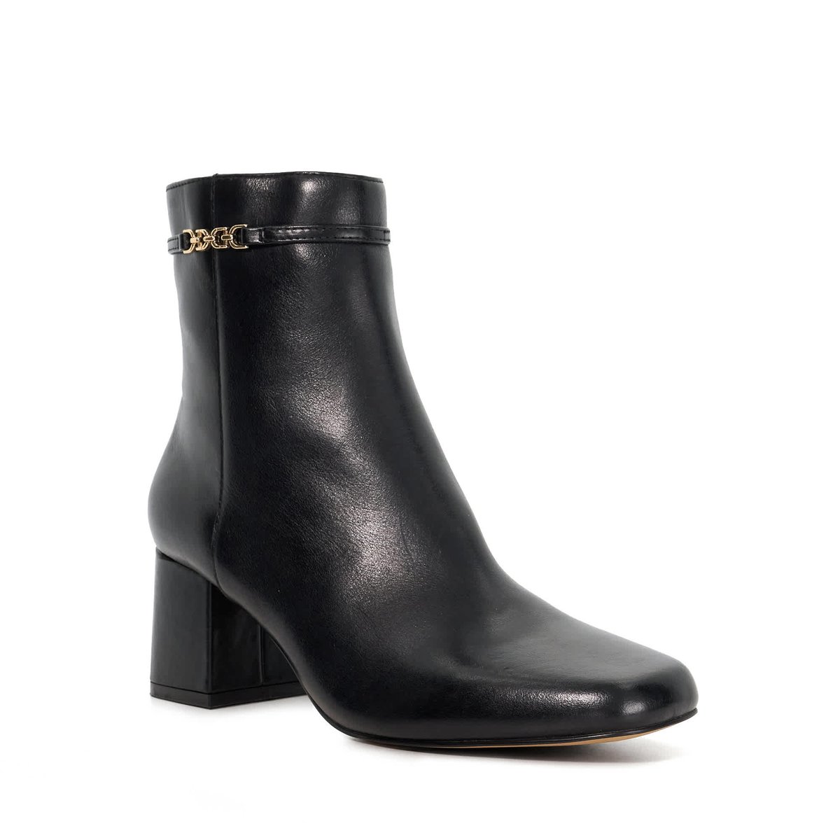 Bottines en cuir à talon carré - OAKLEE black-leather, DUNE LONDON