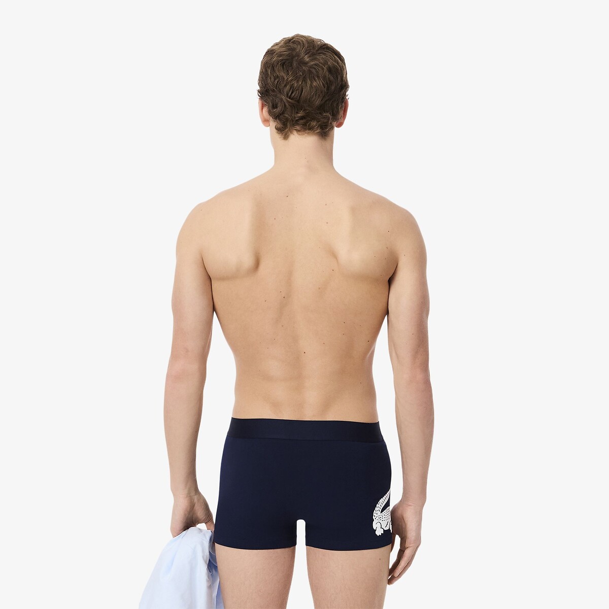 Lot de 3 boxers courts coton stretch bleu-bck, LACOSTE