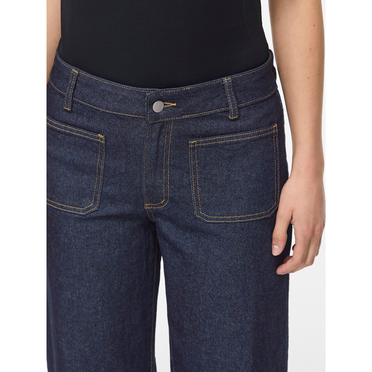 Jean large avec poches plaquées denim dark blue, VILA