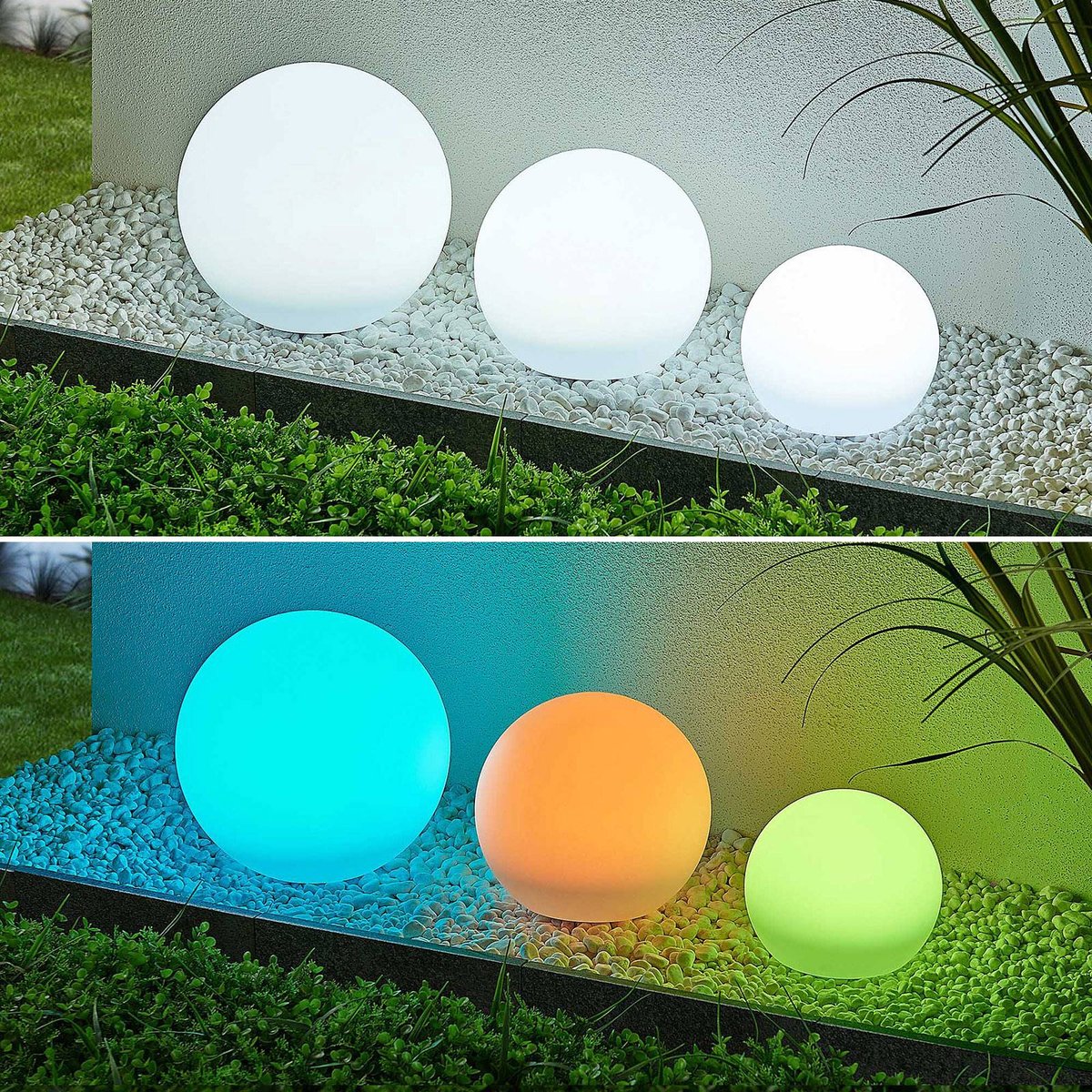 Lampe solaire  moderneLED, Lago blanc, LINDBY