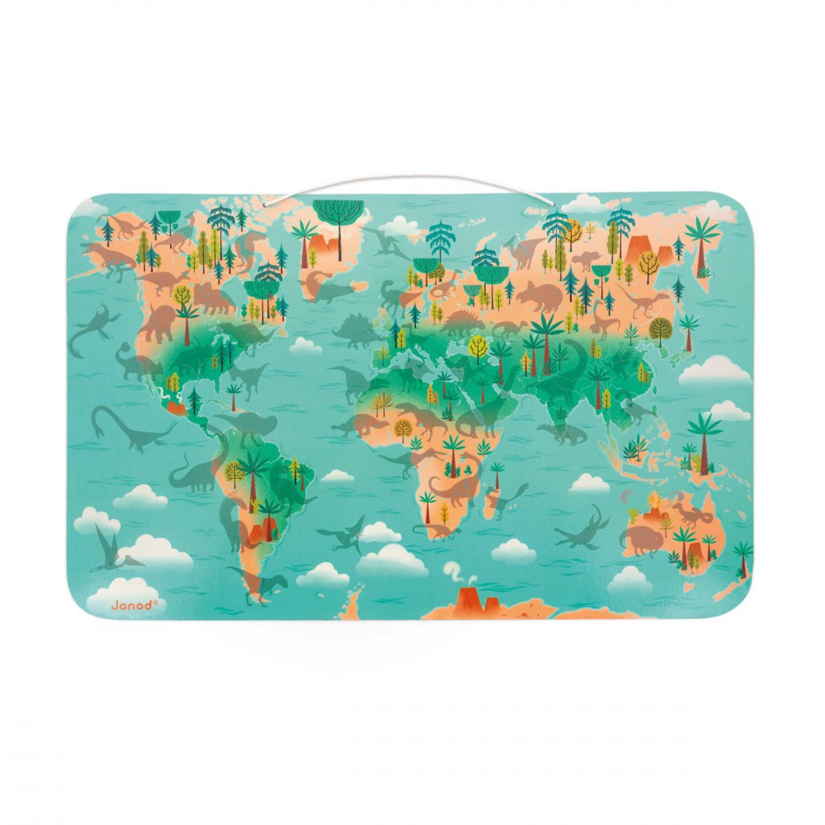 Planisphère magnétique Dino multicolore, JANOD