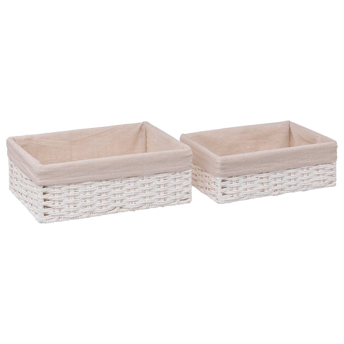 Lot de 2 paniers de rangement VANNERIE blanc, 5FIVE SIMPLY SMART