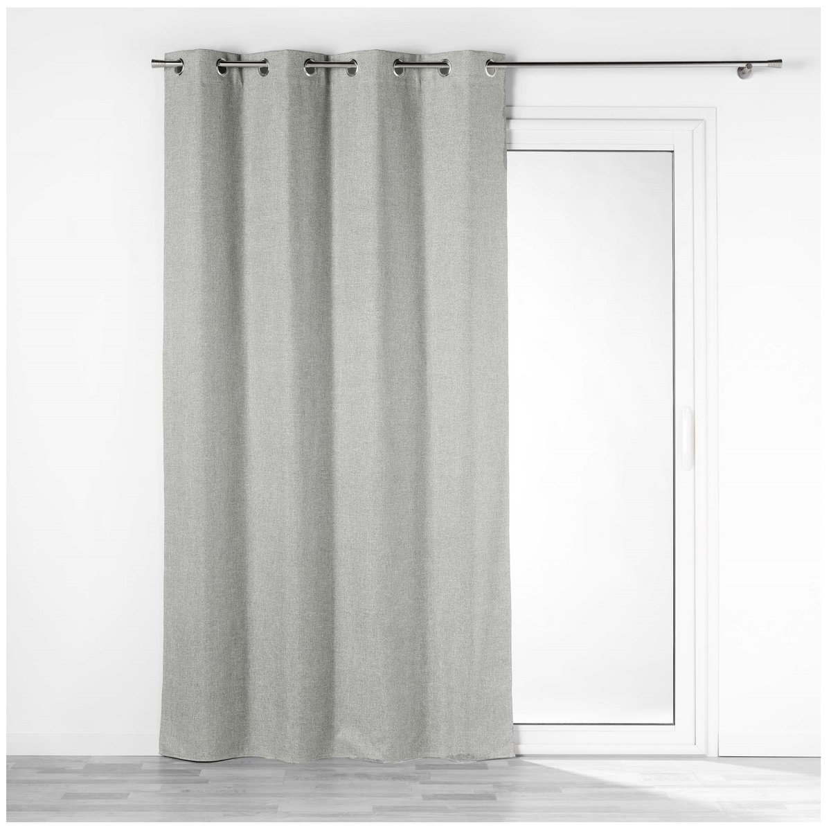Rideau a oeillets occultant 140 x 260 cm Crepuscules gris gris, EDEN