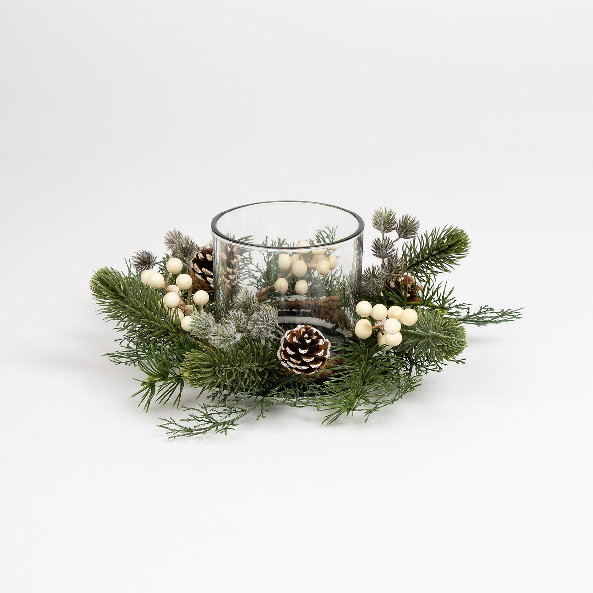 30cm Winter Pine Candle Holder green, SO'HOME