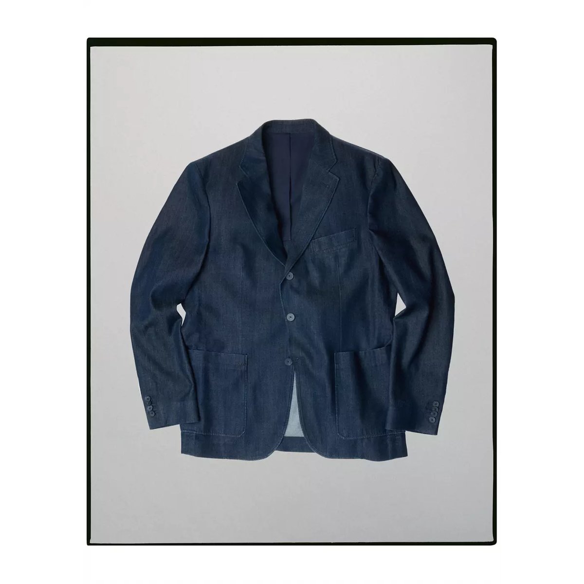 Blazer denim en lyocell et coton italien bleu indigo, MANGO MAN