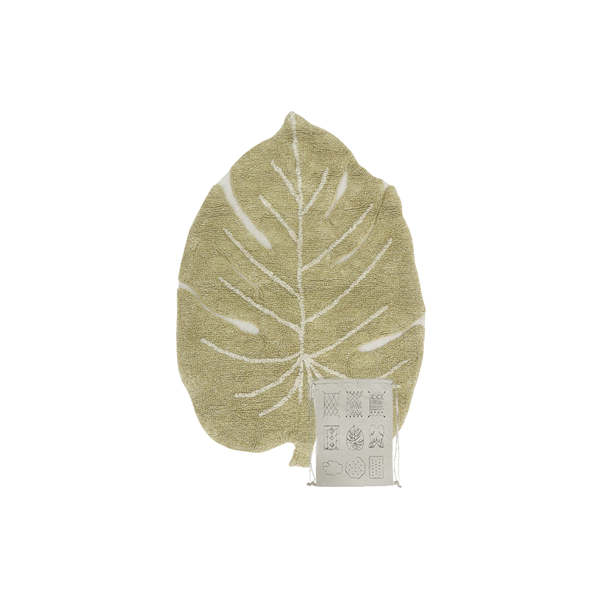 Tapis Rectangulaire en coton Mini Monstera MINI ONES vert, LORENA CANALS