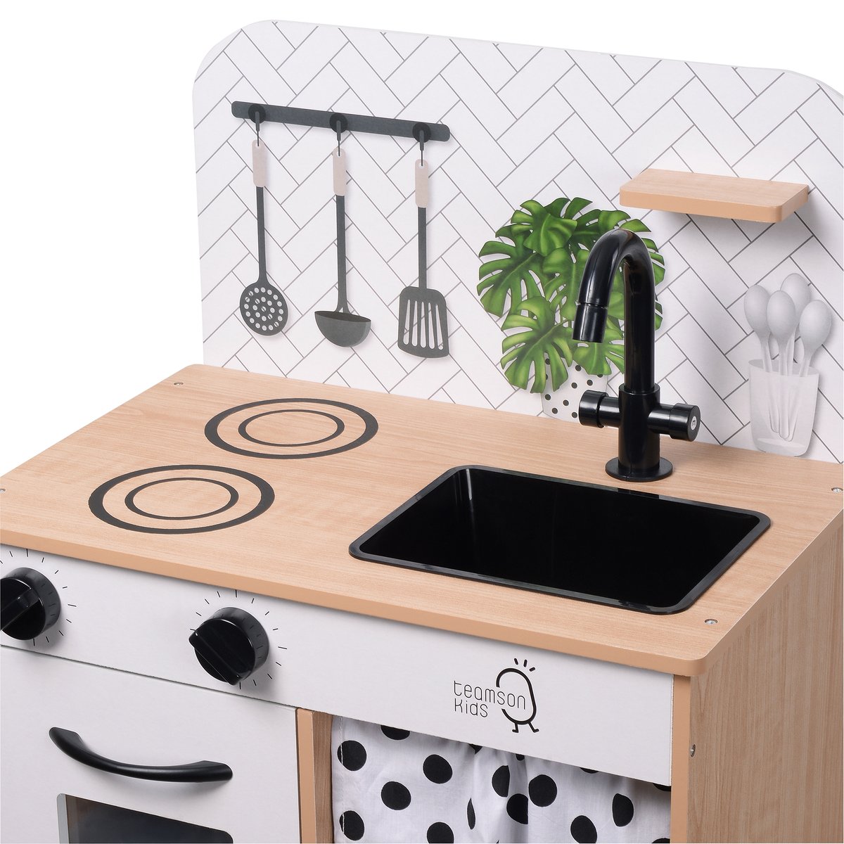 Cuisine Enfant Bois Hauteur Réglable PHILLY noir/blanc, TEAMSON KIDS