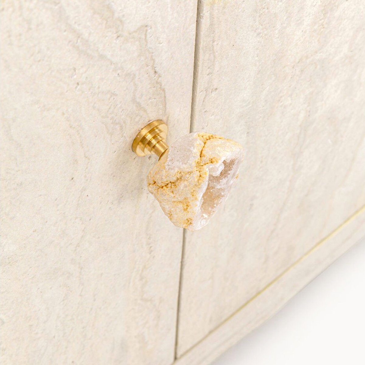 Buffet 3 portes imitation pierre, TRAVERTINO beige, KARE DESIGN