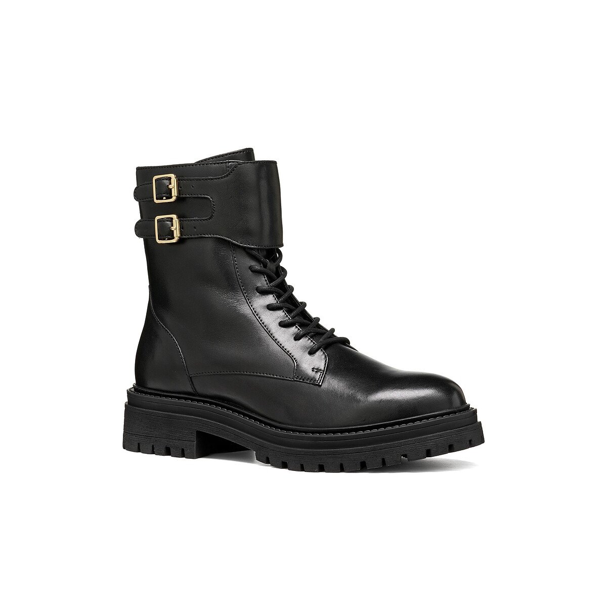 Boots à lacets en cuir, IRIDEA noir, GEOX