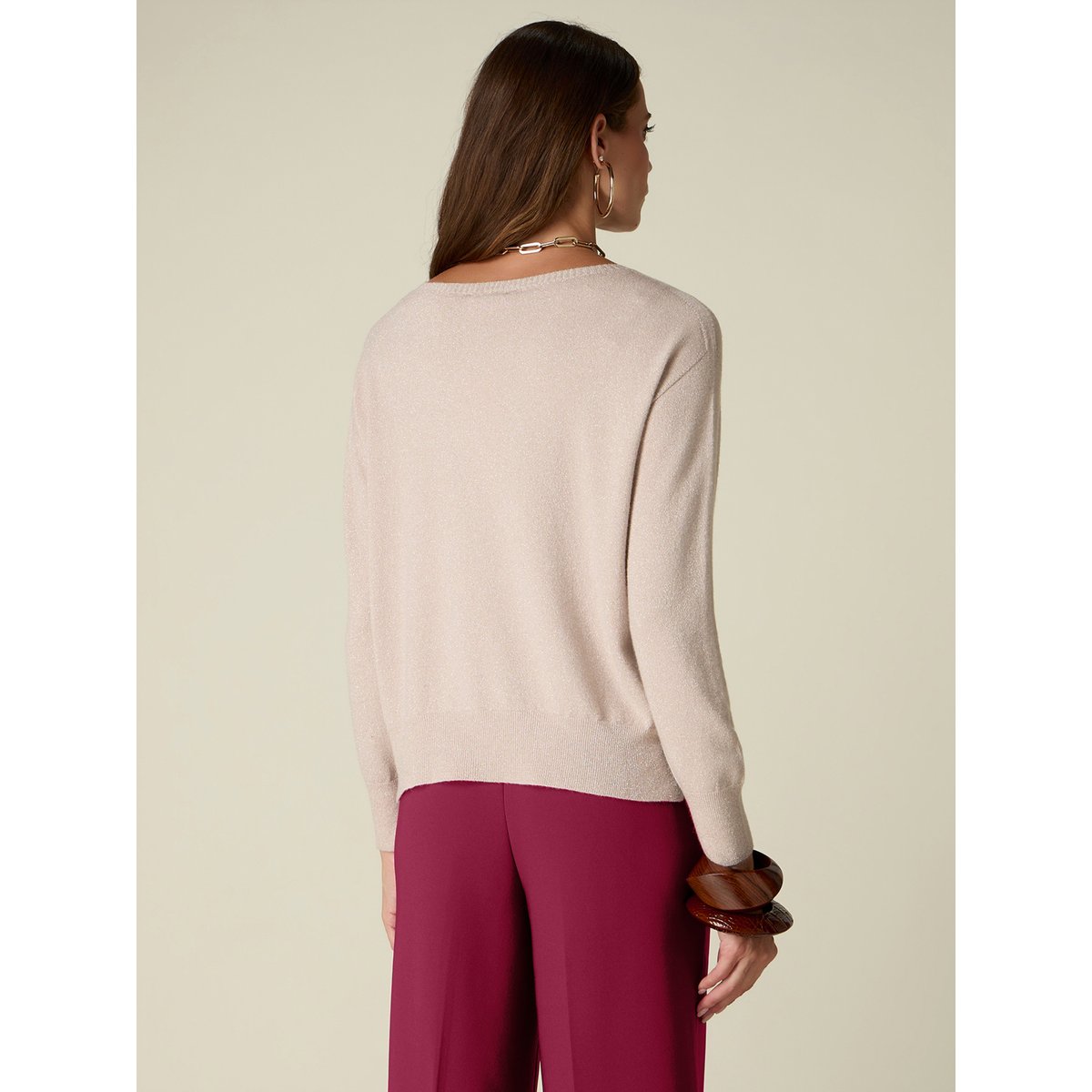 Pull à encolure bateau beige, OLTRE