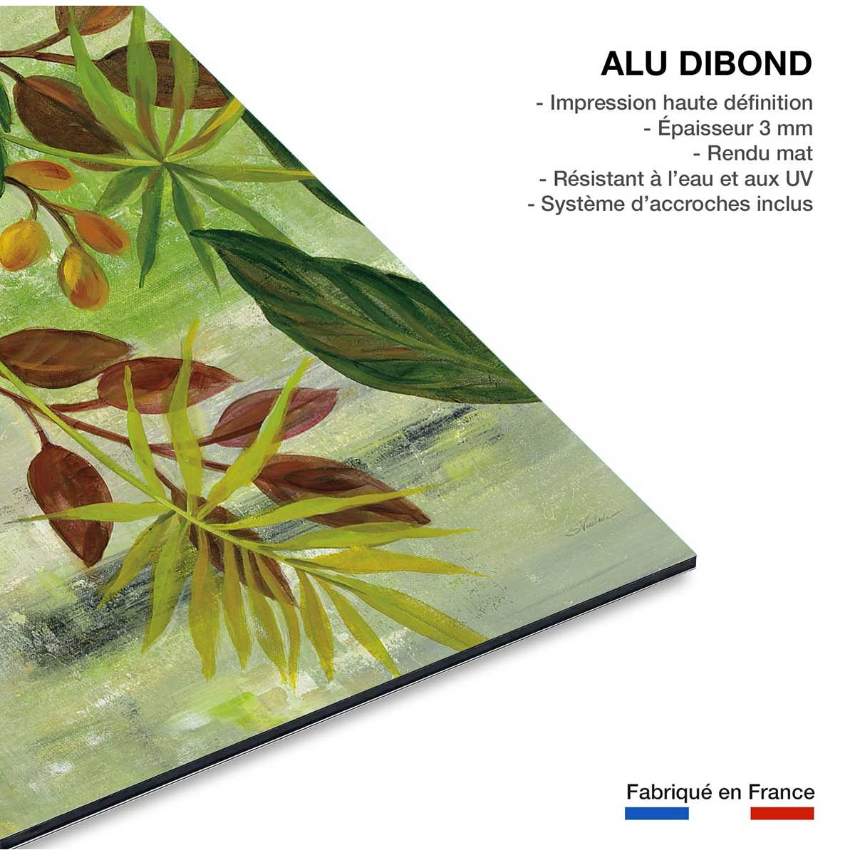 Tableau Feuillage tropical tableau alu dibond, HEXOA