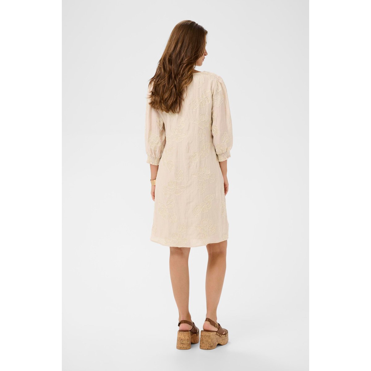Robe beige perfectly pale melange, CREAM