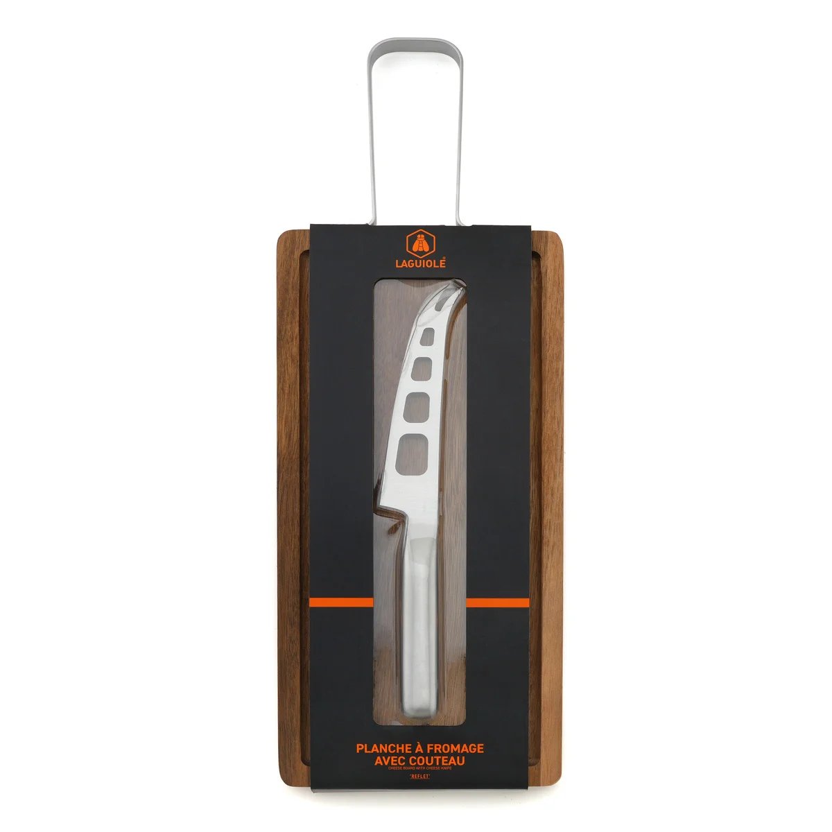 Planche à fromage acacia + couteau inox - Reflet bois / argent, LAGUIOLE CUISSON